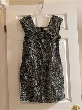 Moulinette Soeurs Black and White Textured Shift Dress